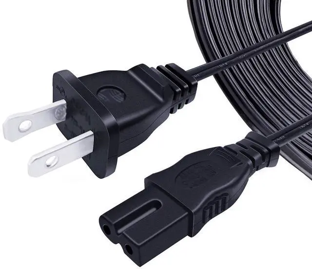 Alt view image 4 of 5 - 8ft Polarized Power Cord Replacement for Vizio E500I-A1 TV 2 Prong AC Cable | Replacement for Vizio E390I-B1E E40X-C2 E420-A0 E420I-A0 E420i-A1 E470i-A0 E50-C1 E550I-A0 E550I-B2 E55-C1 E55-C2