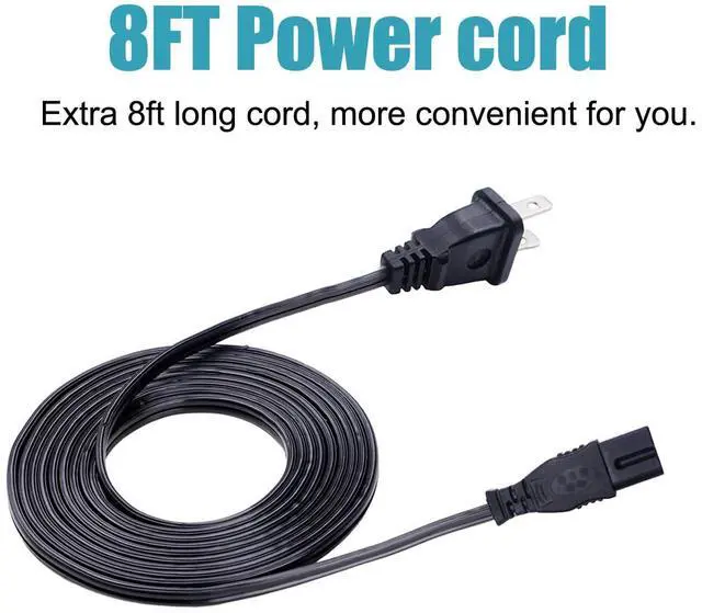 Alt view image 2 of 6 - 8ft Power Cord Replacement for Bose 321 Speaker System 2 Prong AC Cable | Replacement for Bose Cinemate I II III GS GSX Acoustimass 10 Series IV