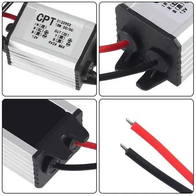 Alt view image 5 of 7 - 2pcs 12V to 9V Buck Converter DC 8-35V to 9V 2A 18W Voltage Regulator Power Supply Module, 9V 12V 24V Waterproof Car Volt Step Down Buck Converter