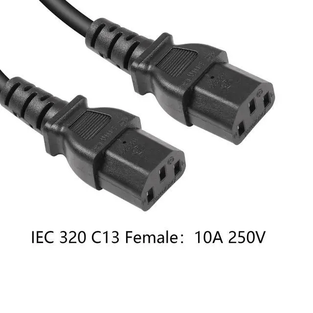 Alt view image 2 of 7 - IEC 320 C20 to Dual C13 Power Cord,C20 Male to 2 x C13 Y Splitter Adapter Extension Power Cable Cord(Black C20 to Dual C13)