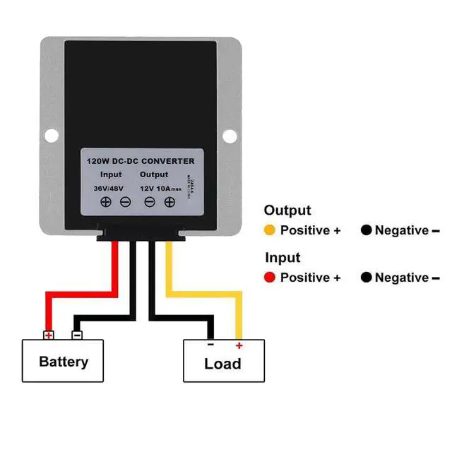 Alt view image 3 of 6 - DC Voltage Reducer Converter DC 36V/48V to 12V 10A Automatic Step Down Up Voltage Regulator Power Converter Waterproof Module Transformer for Golf Cart Club Car