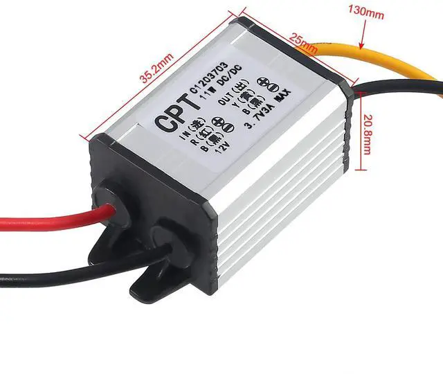 Alt view image 3 of 7 - 2pcs 12V to 3.7V Converter DC Step Down Buck Voltage Regulator Power Supply Transformer Module 3A 11W Waterproof Car Power Converter for Car Auto Motor