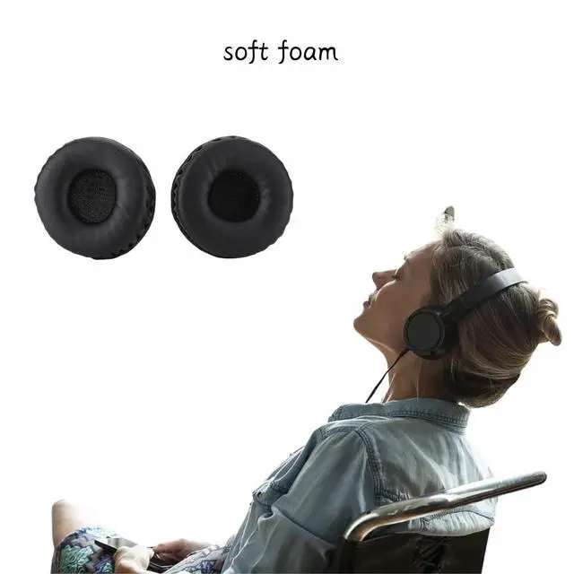 Alt view image 4 of 7 - 1 Pair 70mm Universal Replacement Earpads for Headphones, Soft Foam Ear Cushion Headset Cover Case, Black
