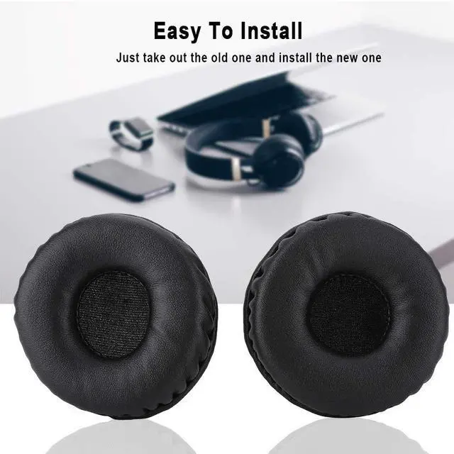 Alt view image 5 of 7 - 1 Pair 70mm Universal Replacement Earpads for Headphones, Soft Foam Ear Cushion Headset Cover Case, Black
