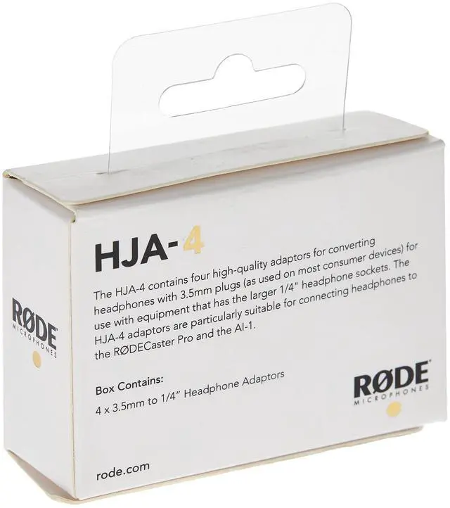 Alt view image 2 of 2 - RØDE HJA-4 Set of Four 3.5mm to 1/4-inch Headphone Jack Adaptors