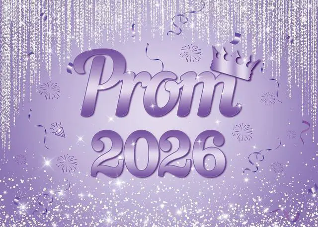 Alt view image 5 of 5 - Purple Prom 2026 Graduation Backdrop 8x6ft | Class of 2026 Congratulations Grad Party Decoration Glitter Sequin Bokeh Graduation Students Photography Backdrop