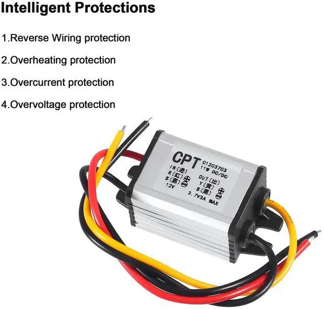 Alt view image 4 of 7 - 2pcs 12V to 3.7V Converter DC Step Down Buck Voltage Regulator Power Supply Transformer Module 3A 11W Waterproof Car Power Converter for Car Auto Motor