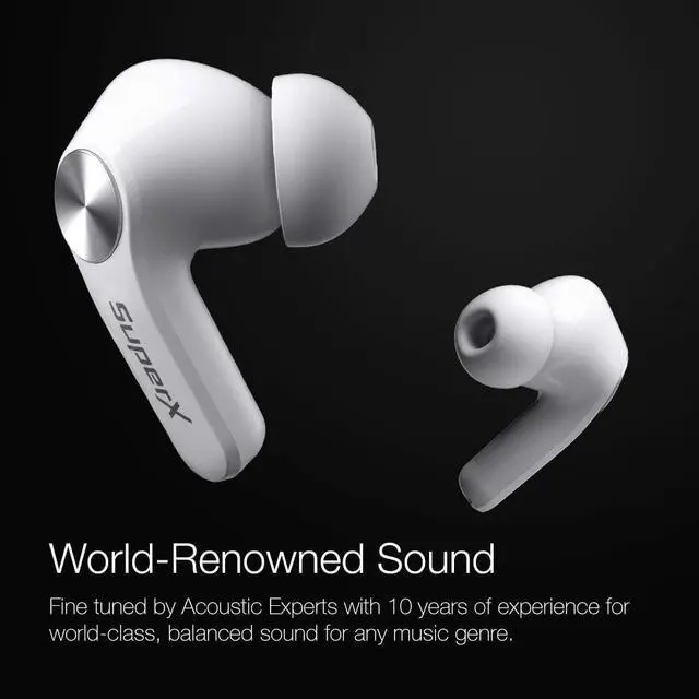 Alt view image 2 of 6 - Bluetooth 5.0 Wireless Earbuds with Charging Case IPX5 Sweatproof Headset/Headphones in Ear Built in Mic Industrial Leading TWS Sound with Sport Pumping Bass - Platinum Silver