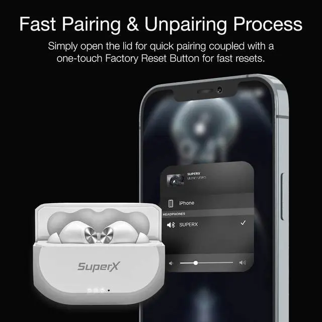 Alt view image 5 of 6 - Bluetooth 5.0 Wireless Earbuds with Charging Case IPX5 Sweatproof Headset/Headphones in Ear Built in Mic Industrial Leading TWS Sound with Sport Pumping Bass - Platinum Silver