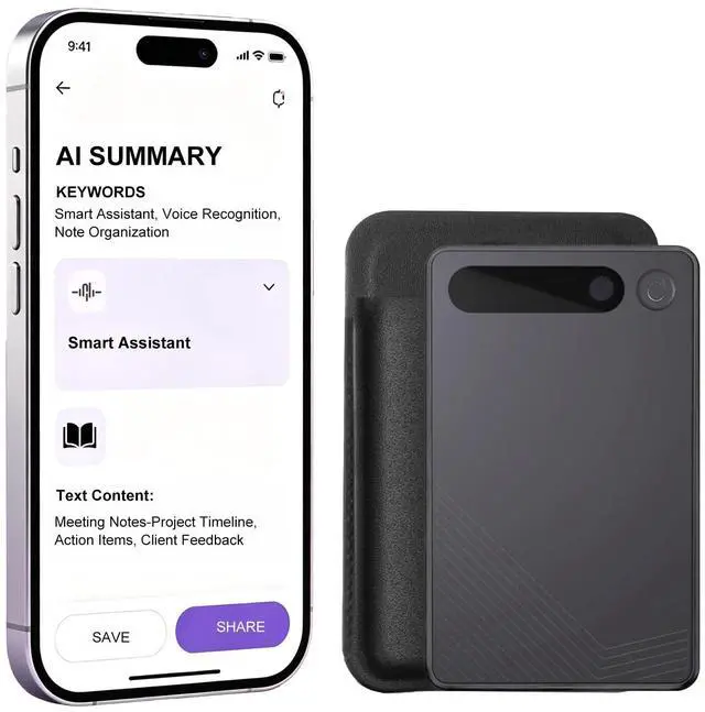 Main image of AI Voice Recorder, Transcription, Summary, Mind Map with AI Technology Support 128 Languages, 64GB Magnetic Case Audio Recorder for Lectures, Meetings, Calls
