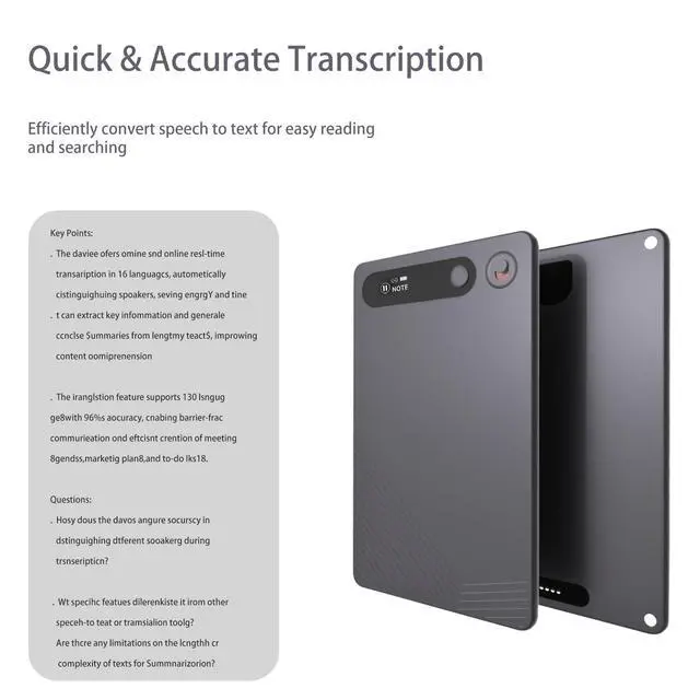 Alt view image 3 of 6 - AI Voice Recorder, Transcription, Summary, Mind Map with AI Technology Support 128 Languages, 64GB Magnetic Case Audio Recorder for Lectures, Meetings, Calls