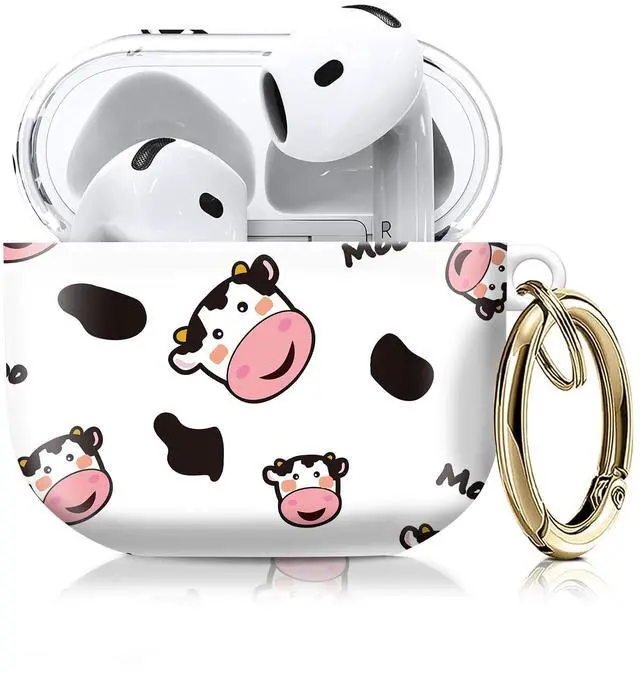 Main image of Compatible with AirPod 4th Gen Case with Keychain, Shockproof Protective Cover for Wireless Earbuds - Lightweight & Durable Design for Women Men Girl (Cute Boho Cow)
