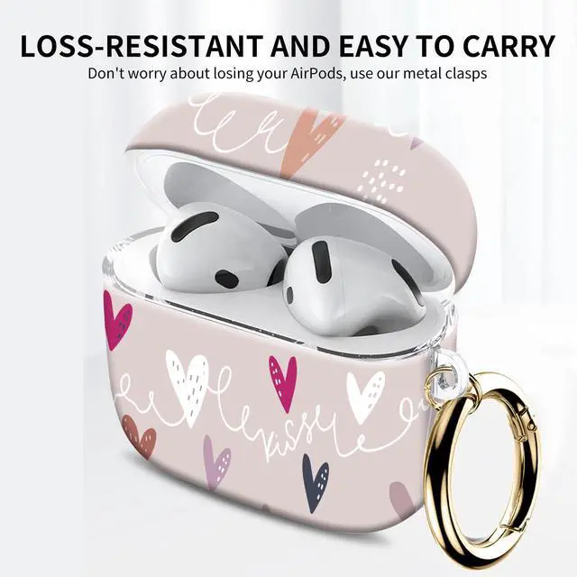 Alt view image 2 of 6 - Compatible with AirPod 4th Gen Case with Keychain, Shockproof Protective Cover for Wireless Earbuds - Lightweight & Durable Design for Women Men Girl (Cute Colorful Hearts)