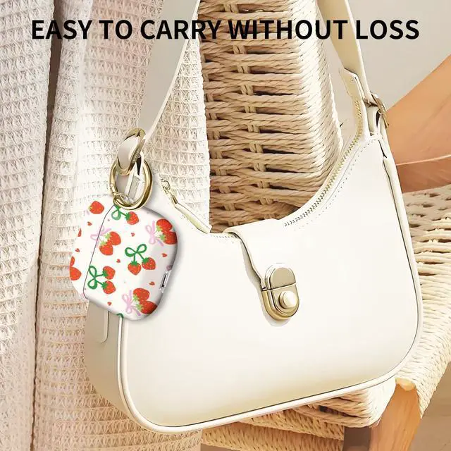 Alt view image 3 of 6 - Compatible with AirPod 4th Gen Case with Keychain, Shockproof Protective Cover for Wireless Earbuds - Lightweight & Durable Design for Women Men Girl (Cute Strawberry Bow)
