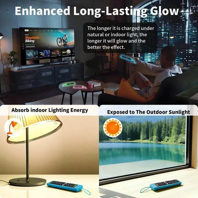 Alt view image 4 of 7 - (Pack of 3) Replacement Remote Fit LG TV Remote with Anti-Lost Glow Protective Silicone Cover & Hook, Universal for LG All Smart LCD LED HDTV UHD OLED 3D 4K TVs(Blue&Green&Light Pink)