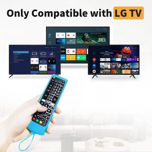 Alt view image 2 of 7 - (Pack of 3) Replacement Remote Fit LG TV Remote with Anti-Lost Glow Protective Silicone Cover & Hook, Universal for LG All Smart LCD LED HDTV UHD OLED 3D 4K TVs(Blue&Green&Light Pink)