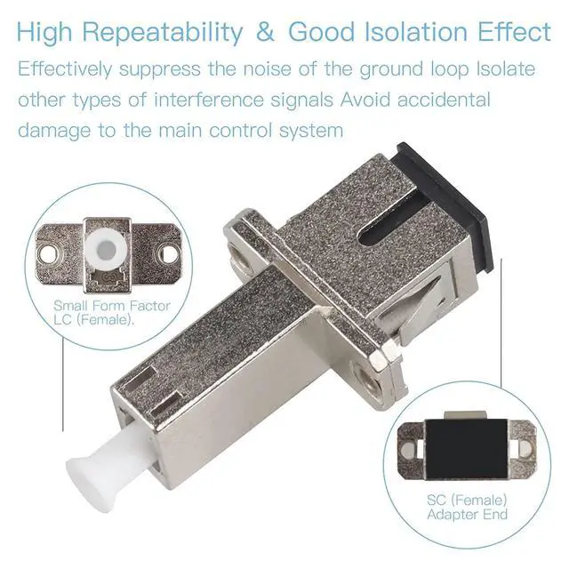 Alt view image 3 of 6 - 5 Pack Simplex Multimode/Singlemode LC Female to SC Female Fiber Optic Adapter Hybrid Connector UPC Optical Adapter Coupler/Flange