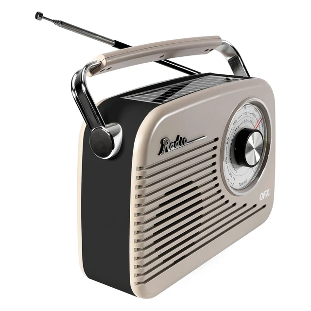 Alt view image 5 of 7 - Retro AM FM SW Portable Bluetooth Radio with Solar Panel, R-58, Ivory Rechargeable Battery, Supplemental Solar Charging, USB TF MP3 Player, Compact Utility Radio