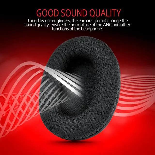 Alt view image 4 of 6 - Turtle Beach Headset Ear Pads, Breathable Fabric ath-m50x Replacement Pads for Turtle Beach Stealth 600/700/520 and ath m50x/M40X/M30X, Gaming Studio Headsets, Black