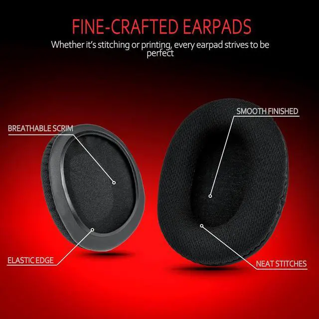 Alt view image 3 of 6 - Turtle Beach Headset Ear Pads, Breathable Fabric ath-m50x Replacement Pads for Turtle Beach Stealth 600/700/520 and ath m50x/M40X/M30X, Gaming Studio Headsets, Black