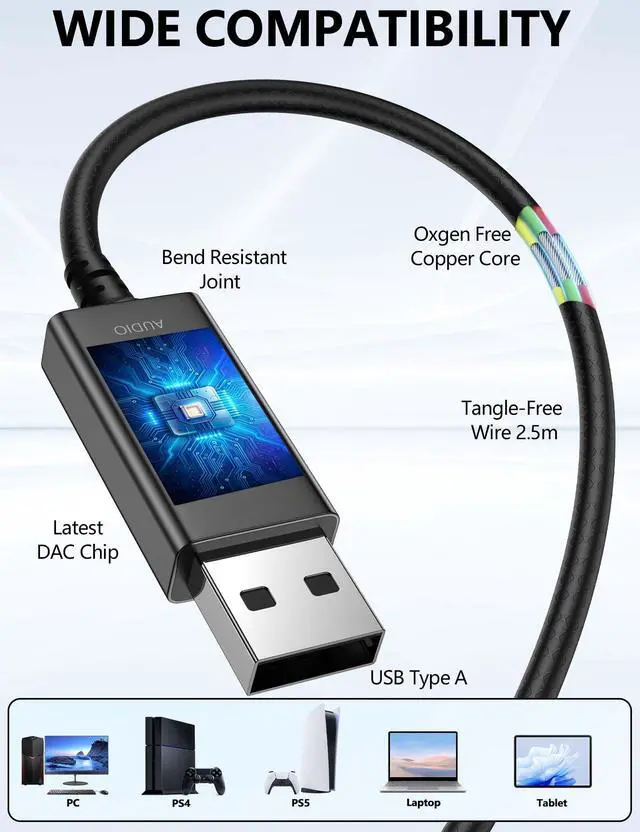 Alt view image 5 of 6 - USB Headphone Over-Ear Hook 2.5M 8.2FT Computer Headset Black | Mute Mic USBA Earphone in-Ear Noise Canceling Wired Earbuds for Chromebook/Notebook/Teams for Zoom Office Laptop Desktop PC