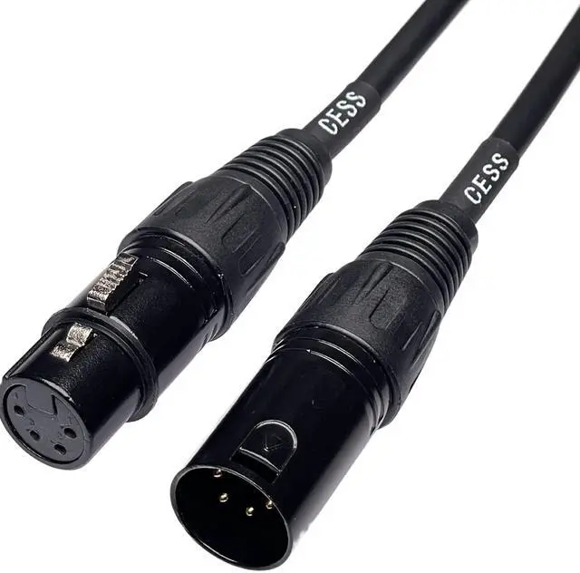 Alt view image 3 of 5 - 4-Pin XLR Male to Female Balanced Extension Cable, 3 ft, 2-Pack
