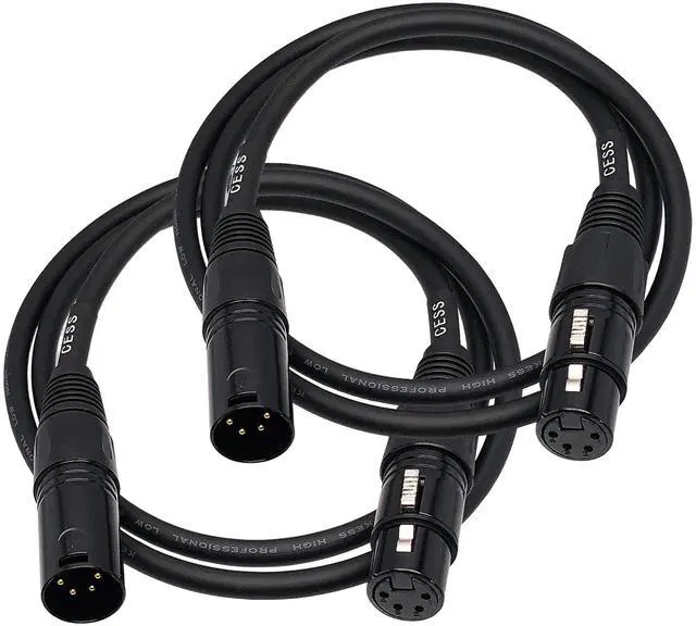 Alt view image 4 of 5 - 4-Pin XLR Male to Female Balanced Extension Cable, 3 ft, 2-Pack