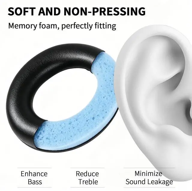 Alt view image 2 of 6 - Ear Pads for Bose Quiet Comfort 35 II (QC35 ii) Soft Protein Leather Replacement Earpads Ear Cushions for Bose QC 35 25 15 QC2 Ae2/ Ae2i/ Ae2W/ Sound Link/Sound True Black