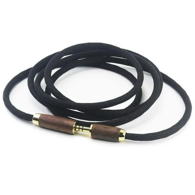 Alt view image 6 of 6 - 4.4mm Male to 4.4mm Female Balanced Headphone Audio Adapter Cable Extension Cord 6N OCC Copper Single Crystal Silver Plated Wire Walnut Wood Shell 1.6ft