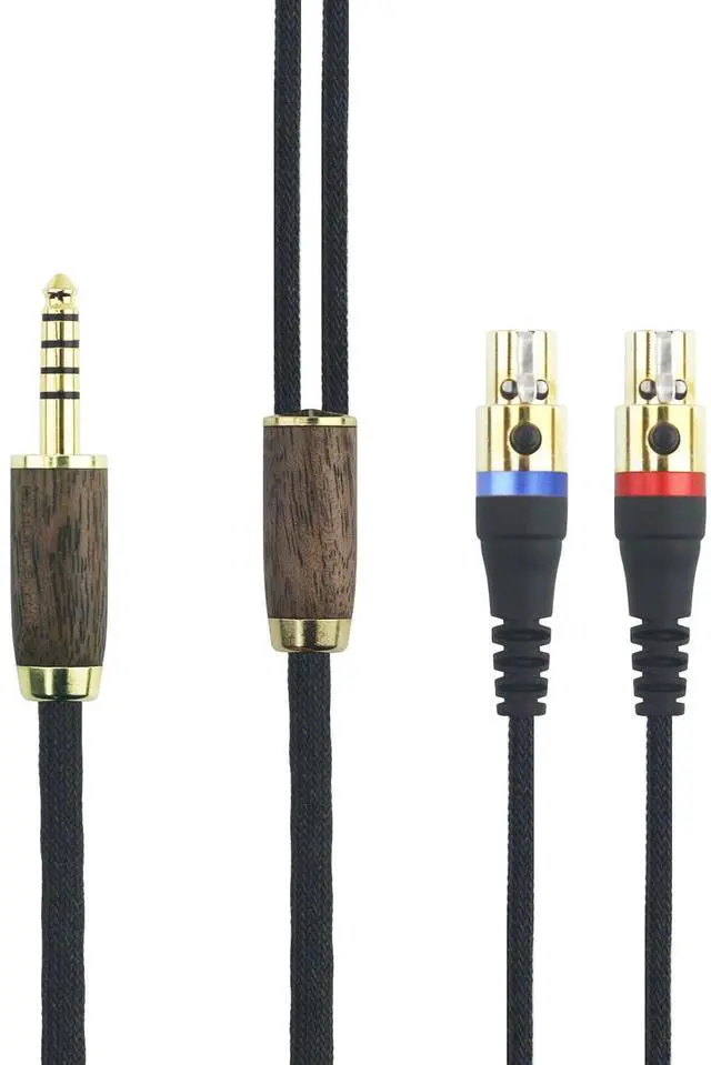 Main image of 4.4mm Balanced Cable Compatible with Audeze LCD-2, LCD-4, LCD-3, LCD-X, LCD-XC, MM-500 Headphone Upgrade Replacement Audio Cable 6N OCC Copper Silver Plated Cord Walnut Wood Shell 6.6ft
