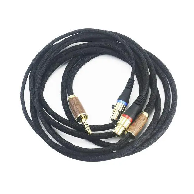 Alt view image 4 of 6 - 4.4mm Balanced Cable Compatible with Audeze LCD-2, LCD-4, LCD-3, LCD-X, LCD-XC, MM-500 Headphone Upgrade Replacement Audio Cable 6N OCC Copper Silver Plated Cord Walnut Wood Shell 6.6ft