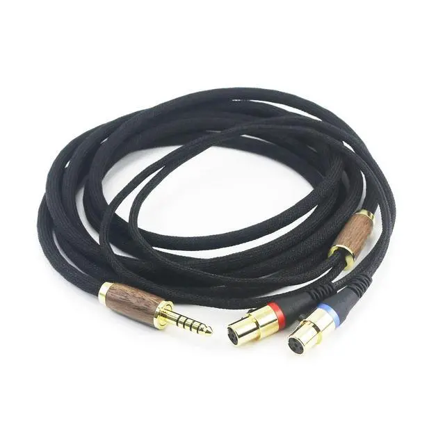 Alt view image 5 of 6 - 4.4mm Balanced Cable Compatible with Audeze LCD-2, LCD-4, LCD-3, LCD-X, LCD-XC, MM-500 Headphone Upgrade Replacement Audio Cable 6N OCC Copper Silver Plated Cord Walnut Wood Shell 6.6ft