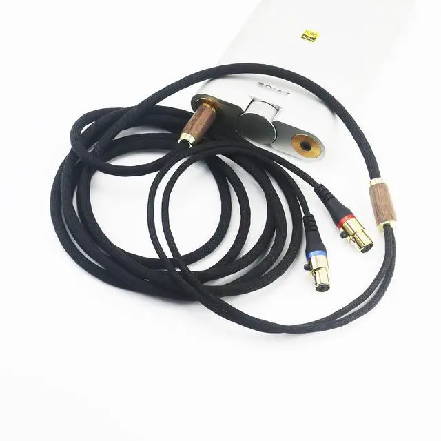 Alt view image 6 of 6 - 4.4mm Balanced Cable Compatible with Audeze LCD-2, LCD-4, LCD-3, LCD-X, LCD-XC, MM-500 Headphone Upgrade Replacement Audio Cable 6N OCC Copper Silver Plated Cord Walnut Wood Shell 6.6ft