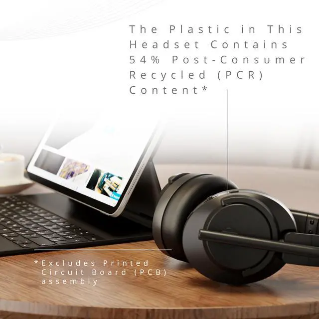 Alt view image 7 of 7 - C3550 EQ Bluetooth® OverEar Headset with Hybrid ANC, ENC NoiseCancelling Mic, FliptoMute Boom, Multipoint Connection & 70Hour Battery Life