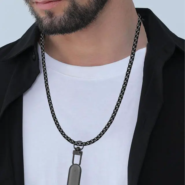 Alt view image 3 of 6 - Neck Strap Compatible with PLAUD NotePin AI Voice Recorder Necklace Accessories Metal Stainless Steel for Women Men