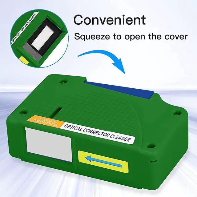 Alt view image 4 of 6 - Fiber Cleaner Box - 3 Pack FTTH Fiber Optic Cleaning Box for FC & SC & LC End Faces & Optical Connectors -Over 500 Times Anti Static Clean Swab, Green