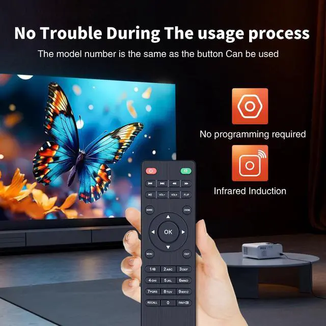 Alt view image 3 of 7 - New Projectors Remote Control Replacement fit for RCA RPJ136 RPJ119 RPJ140 RPJ107 RPJ107 RPJ104 Portable Mini LED Projector