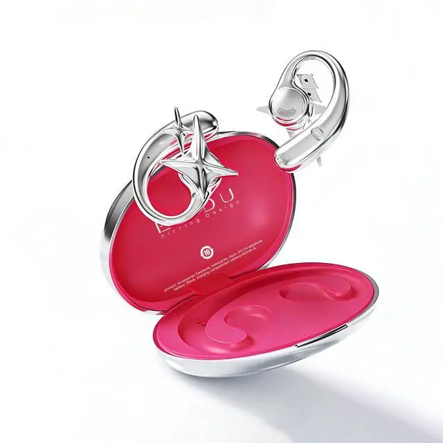 Main image of Magnetic Ear Cuff Headphones for Women, Open-Ear Jewelry Bluetooth Earbuds with Metal Mirror Finish, Clip-On Wireless Earphones, Bluetooth 5.4, Fast Charging 30H Playtime