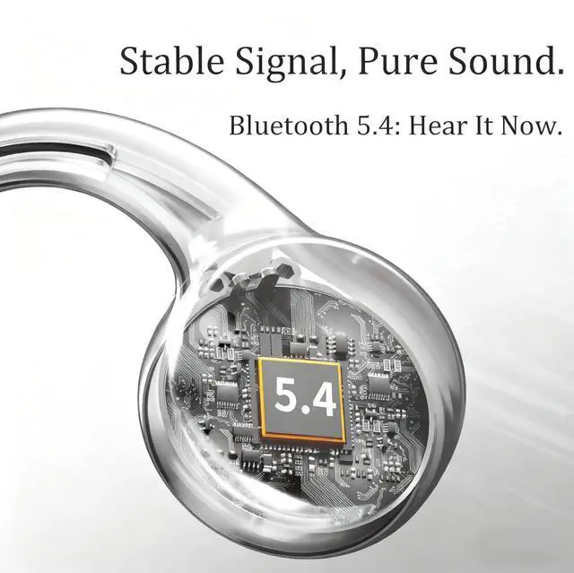 Alt view image 5 of 6 - Magnetic Ear Cuff Headphones for Women, Open-Ear Jewelry Bluetooth Earbuds with Metal Mirror Finish, Clip-On Wireless Earphones, Bluetooth 5.4, Fast Charging 30H Playtime