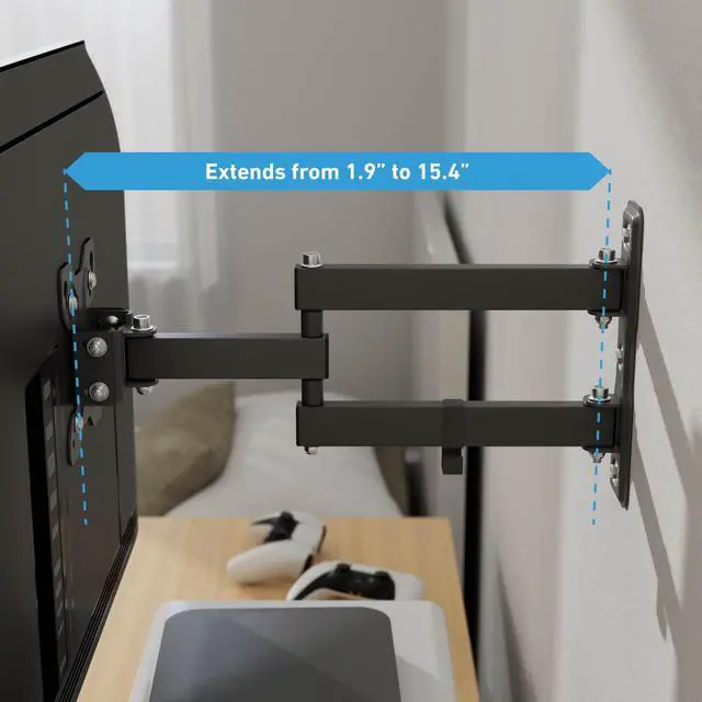 Alt view image 4 of 6 - TV Wall Bracket for 13-27 Inch TVs, Tilt, Turn and Extend TV Wall Bracket with Spirit Level, Full Motion Monitor Mount - VESA 75x75mm - 100x100mm, Holds up to 55lbs