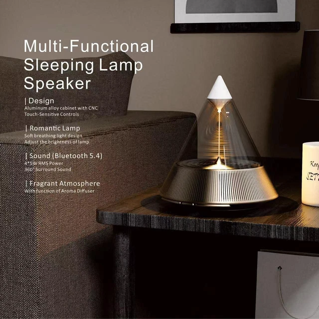 Alt view image 2 of 7 - 3-in-1 Wireless Speaker with Night Light and Diffuser Audio Equipment, 45W 360° Surround Sound, 4000mAh Rechargeable