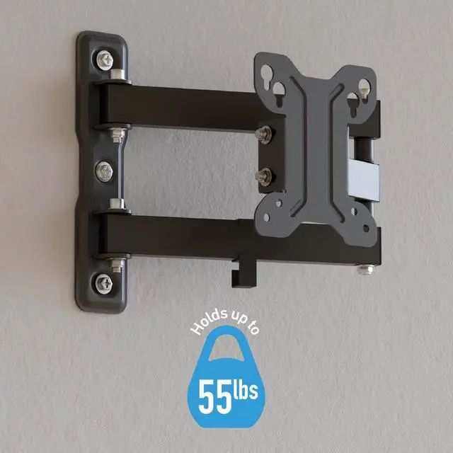 Alt view image 6 of 6 - TV Wall Bracket for 13-27 Inch TVs, Tilt, Turn and Extend TV Wall Bracket with Spirit Level, Full Motion Monitor Mount - VESA 75x75mm - 100x100mm, Holds up to 55lbs