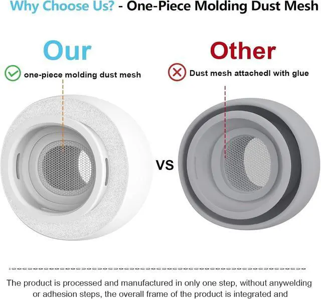 Alt view image 4 of 7 - 3 Pairs Ear Tips for AirPods Pro 3, Upgraded Memory Foam&Silicone Hybrid Ear Tips, Noise Cancelling Earbuds Cover, Fits in The Charging Case (Grey, Large)