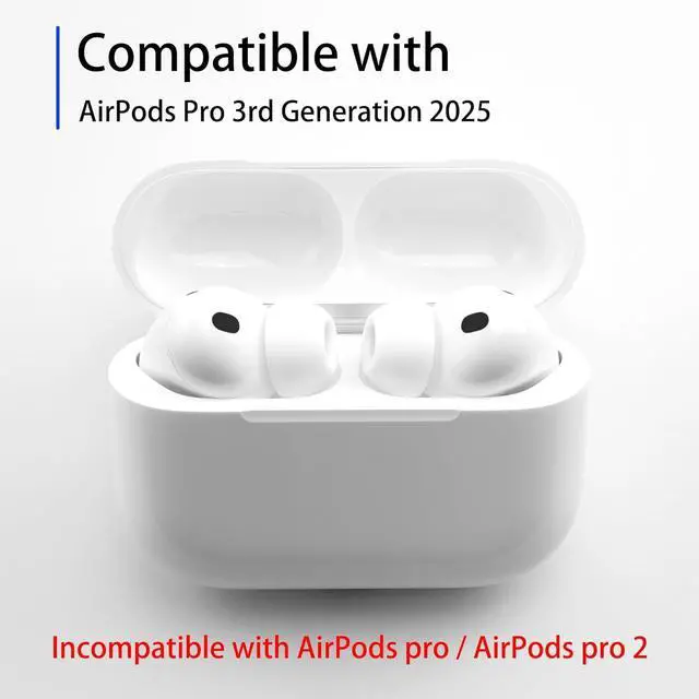 Alt view image 2 of 7 - 3 Pairs Ear Tips for AirPods Pro 3, Upgraded Memory Foam&Silicone Hybrid Ear Tips, Noise Cancelling Earbuds Cover, Fits in The Charging Case (Grey, Large)