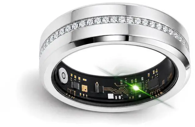 Main image of S2 Smart Ring for Women, Traditional Chinese Medicine Monitoring, Health Tracker, Sleep Tracker, iOS & Android Compatible (Silver, 10)