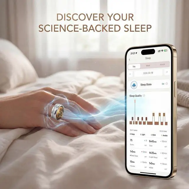 Alt view image 4 of 6 - S2 Smart Ring for Women, Traditional Chinese Medicine Monitoring, Health Tracker, Sleep Tracker, iOS & Android Compatible (Silver, 10)