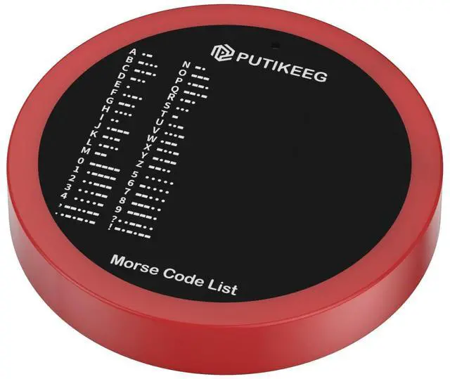 Main image of Morse Code Round Table Key morse code List Learning Shortwave Radio (Red)