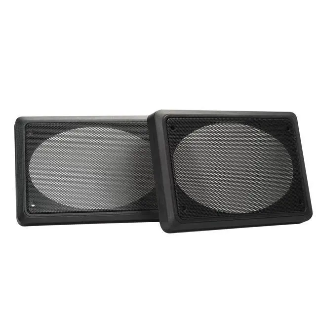 Alt view image 3 of 7 - Speaker Grill Covers, 4 x 6 Inches, Black Satin A.B.S. Finish with Metal Mesh, Rectangular Shape, Pair