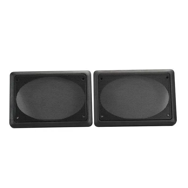 Alt view image 4 of 7 - Speaker Grill Covers, 4 x 6 Inches, Black Satin A.B.S. Finish with Metal Mesh, Rectangular Shape, Pair
