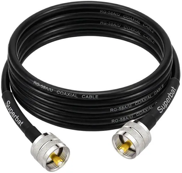 Main image of PL259 CB Coax Cable 10ft PL-259 UHF Male to Male RG58 Cable | 50 Ohm Jumper for CB Ham Radio SWR Meter Amateur Radio, Antenna Analyzer, Tuner, Coaxial Antenna Switch